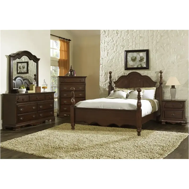 8057-270 Samuel Lawrence Furniture Pine Ridge - Dark Colonial Pine Bedroom Furniture Bed