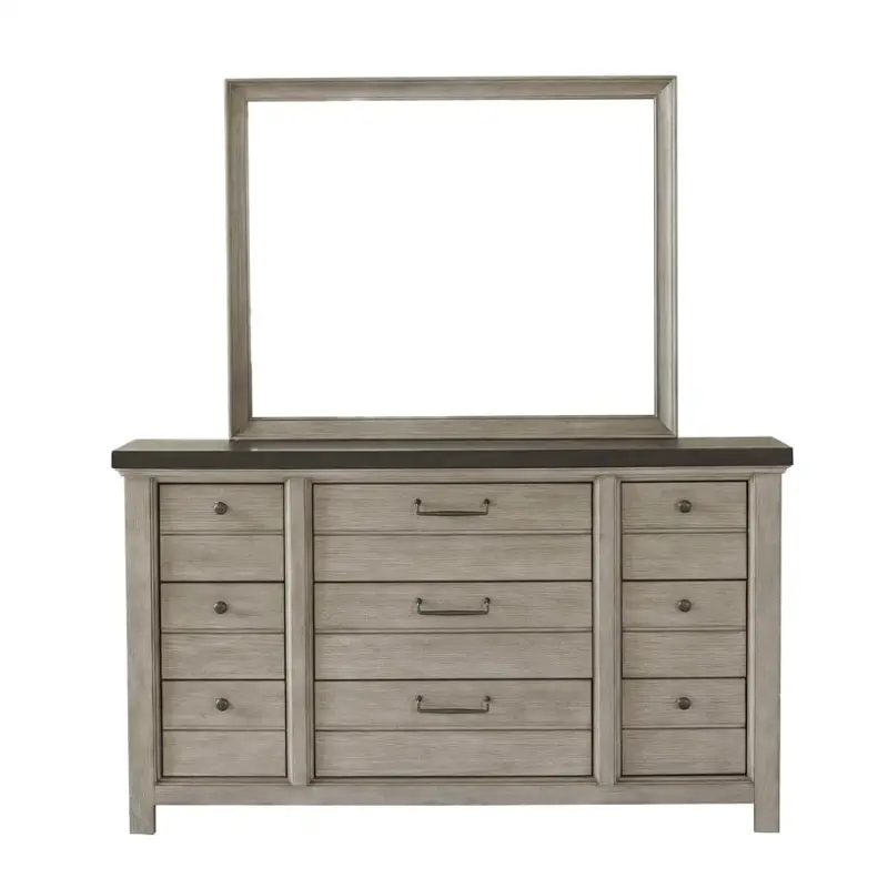 S382-030 Samuel Lawrence Furniture Farmhouse Gray Bedroom Furniture Mirror
