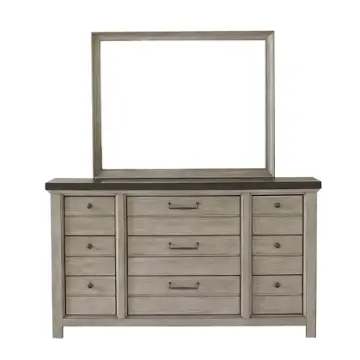 S382-030 Samuel Lawrence Furniture Farmhouse Gray Bedroom Furniture Mirror