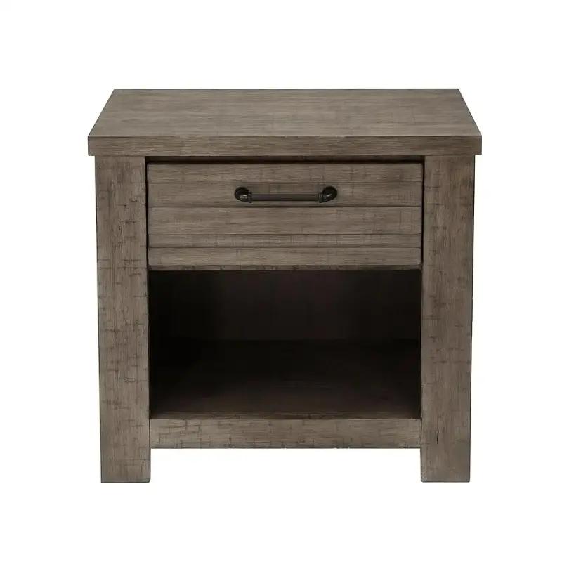 S079-050 Samuel Lawrence Furniture Ruff Hewn - Gray Bedroom Furniture Nightstand