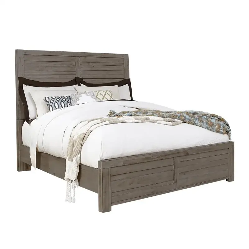 S079-240 Samuel Lawrence Furniture Ruff Hewn - Gray Bedroom Furniture Bed