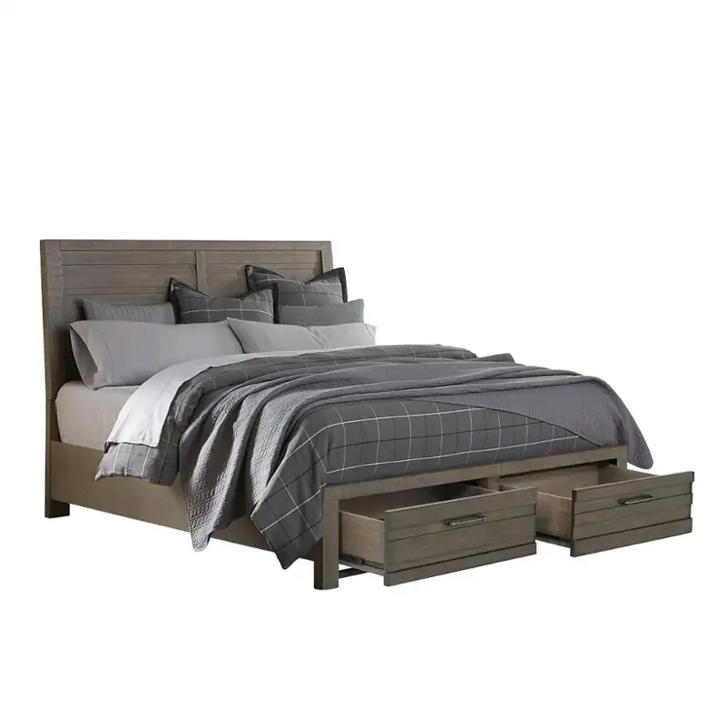 S079-270-276-418 Samuel Lawrence Furniture Ruff Hewn - Gray Bedroom Furniture Bed