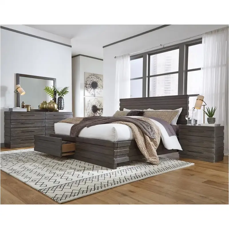 S451-278 Samuel Lawrence Furniture Stackhaus Dark Bedroom Furniture Bed