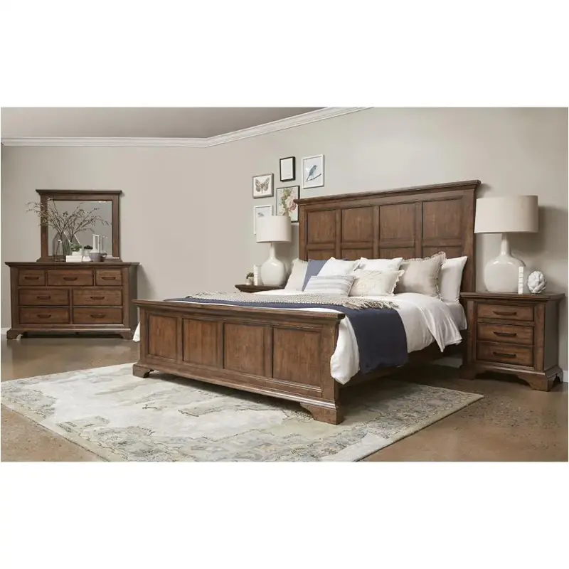 S814250 Samuel Lawrence Furniture Cherry Hill Queen Panel Bed