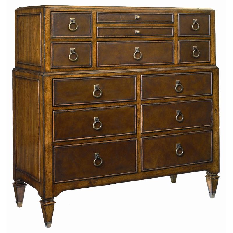 8503-641 Schnadig Furniture Leather Drawer Chest-fruitwood