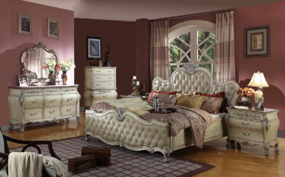 Bordeaux - Antique White Mc Ferran Home Furnishings Bordeaux - Antique White Bedroom Furniture