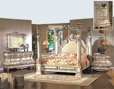 Monaco - White Bedroom Set Mc Ferran Home Furnishings Monaco - White Bedroom Furniture