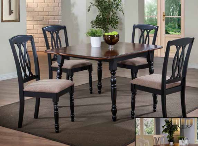 Cou-3854 - Black And Oak Dinette Set Mc Ferran Home Furnishings Cou-3854 - Black And Oak Dining Room Furniture