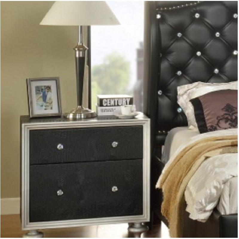 B1701-n Mc Ferran Home Furnishings Manhattan - Black Bedroom Furniture Nightstand