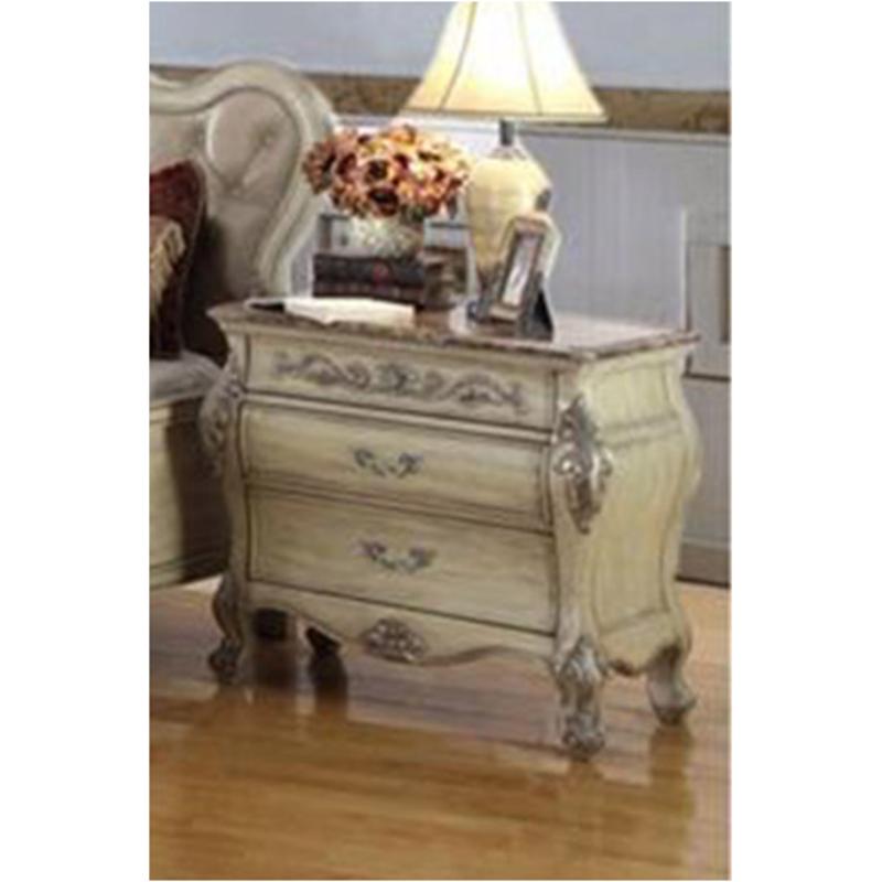 B8301-n Mc Ferran Home Furnishings Bordeaux - Antique White Bedroom Furniture Nightstand