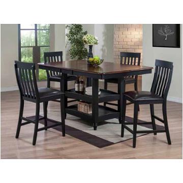 Cou-4266-t Mc Ferran Home Furnishings Cou-4266 - Black And Cherry Dining Room Furniture Counter Height Table