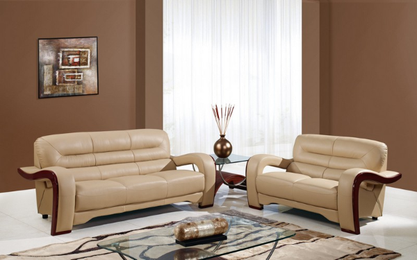 U992 Bonded - Cappuccino Orange Living Room Set Global Furniture