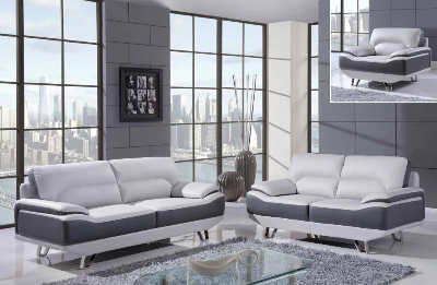 U7330-bondednat-light And Dark Grey Livingroom Set Global Furniture U7330 - Bonded - Nat-light And Dark Grey Living Room Furniture