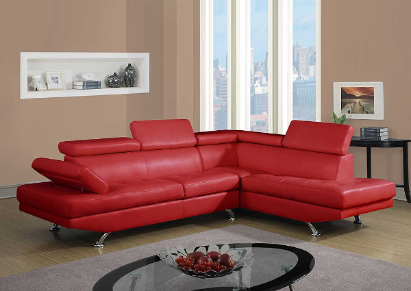 2 Piece Sectional - Bonded - Red