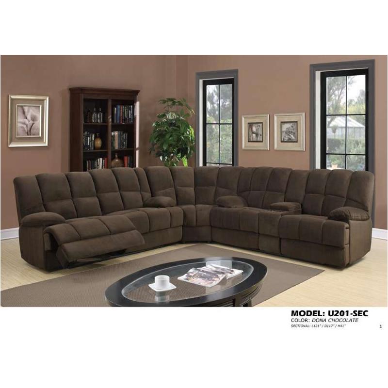 3 Piece Sectional - Fabric - - Dona Chocolate