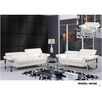 U8180 - Leather Gel - Blanche White Livingroom Set Global Furniture U8180 - Leather Gel - Blanche White Living Room Furniture