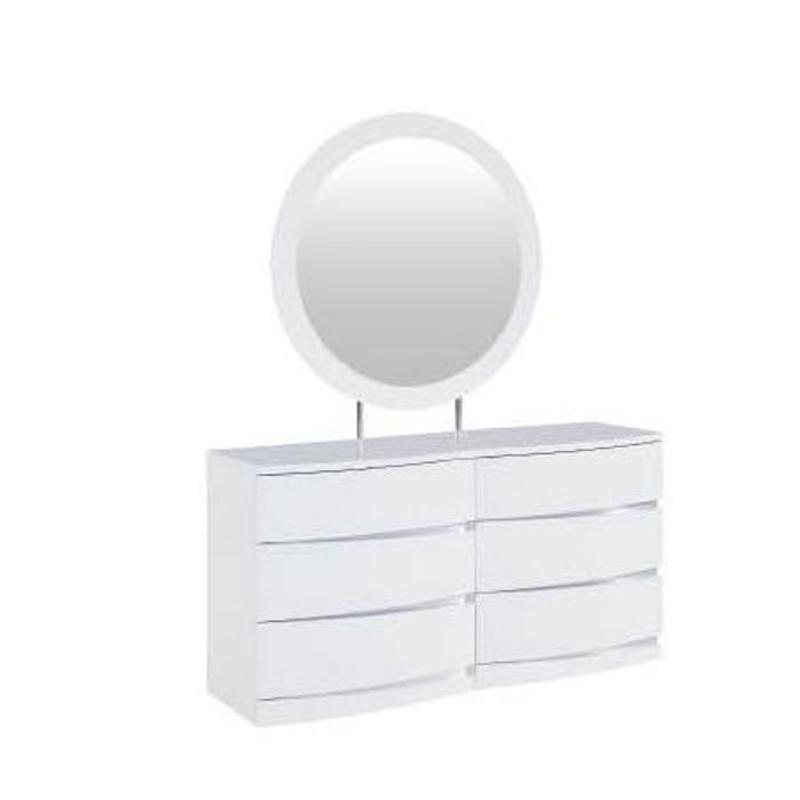 Aria-wh-bd Global Furniture Aria - White - Glossy Bedroom Furniture Dresser