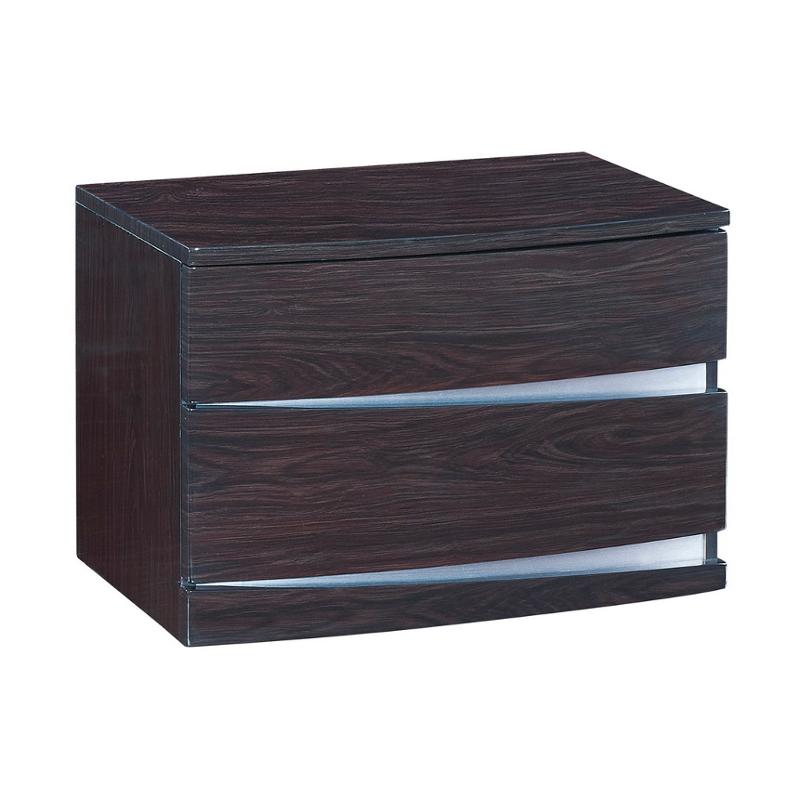 Aurora-we-ns Global Furniture Aurora - Black Bedroom Furniture Nightstand