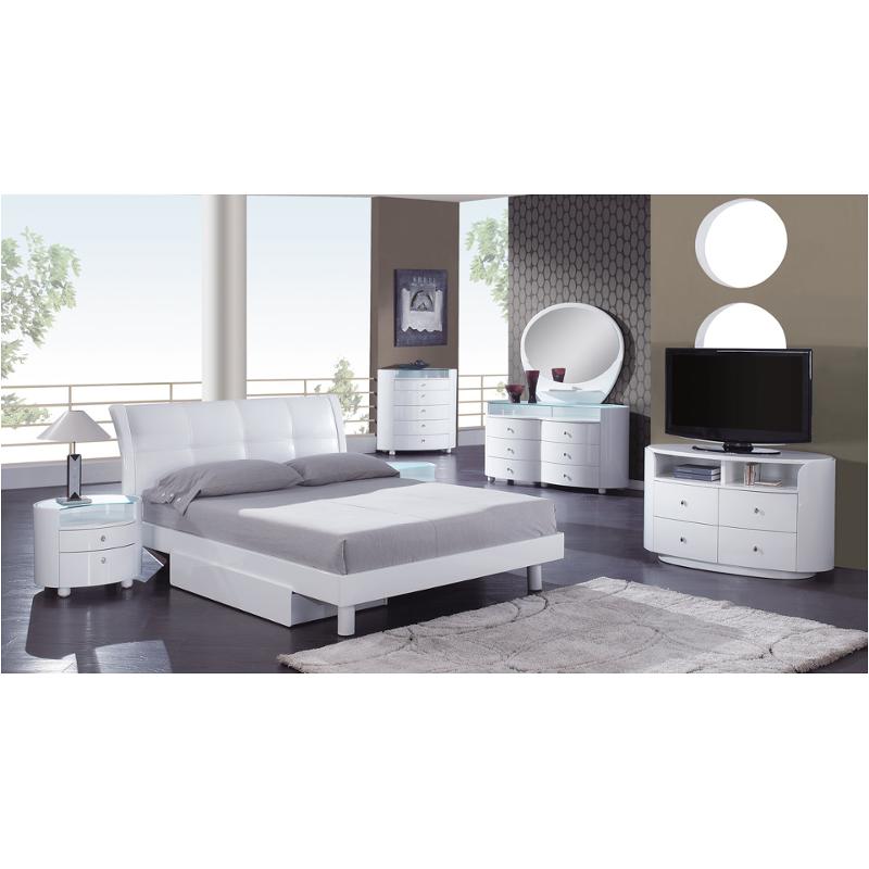 Evelyn-wh-qb Global Furniture Evelyn - White Bedroom Furniture Bed