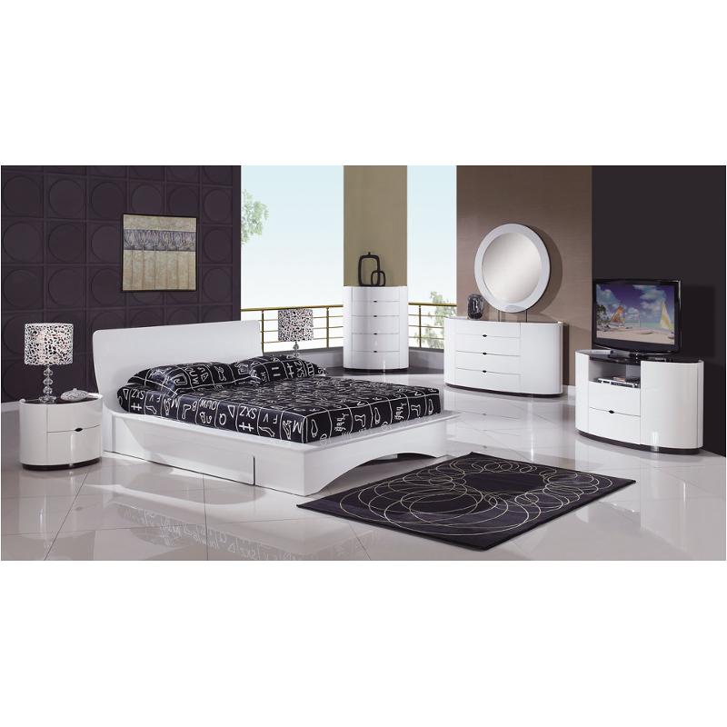 Gia-ww-kb Global Furniture Gia - White Bedroom Furniture Bed