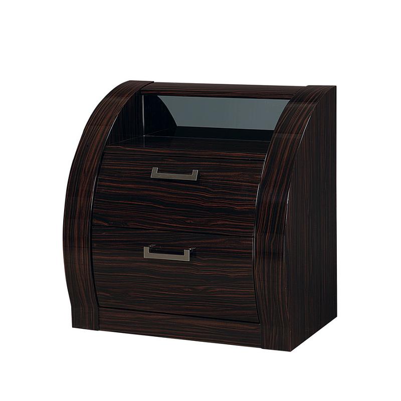 Madison-bz-ns Global Furniture Madison - Black And Zebrano Bedroom Furniture Nightstand