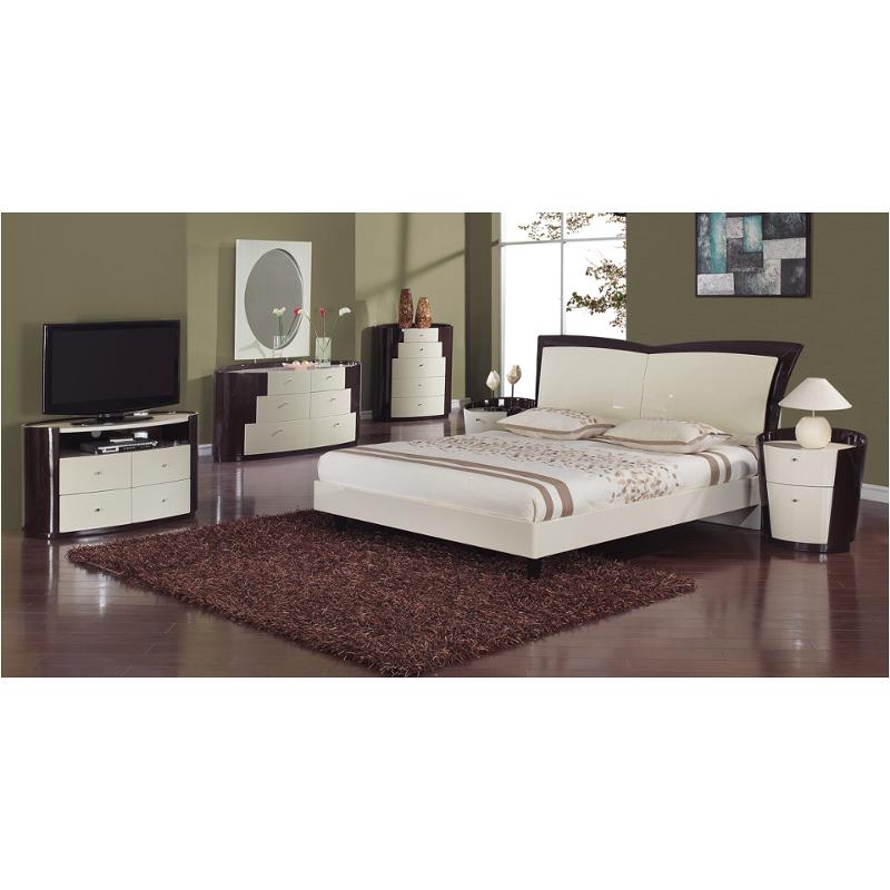 Newyork-bw-kb Global Furniture New York - Beige And Wenge Bedroom Furniture Bed