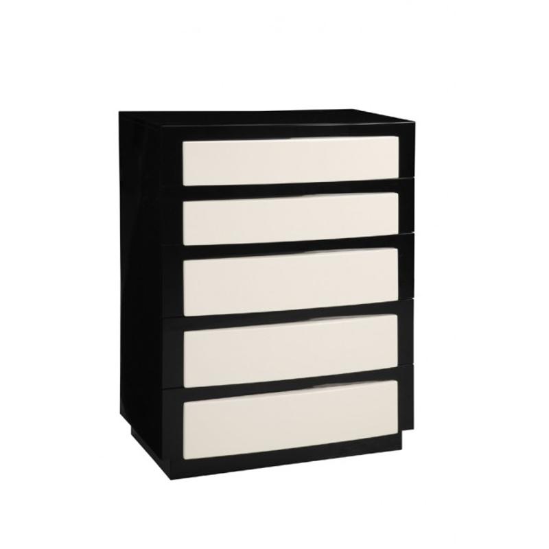 Sila-ww-ch Global Furniture Sila - White/wenge - Glossy Bedroom Furniture Chest