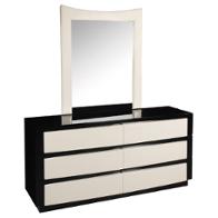 Sila-ww-d Global Furniture Sila - White/wenge - Glossy Bedroom Furniture Dresser