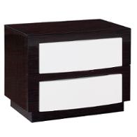 Sila-ww-ns Global Furniture Sila - White/wenge - Glossy Bedroom Furniture Nightstand