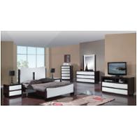 Sila-ww-qb Global Furniture Sila - White/wenge - Glossy Bedroom Furniture Bed