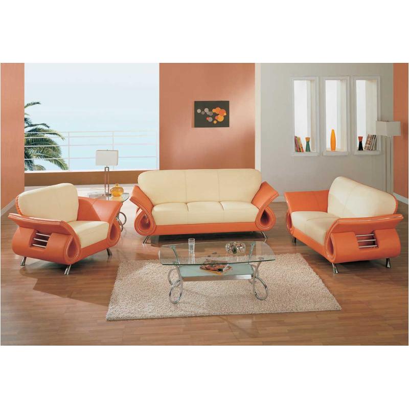 Beige Orange Global Furniture Sofa, Leather Orange Sofa