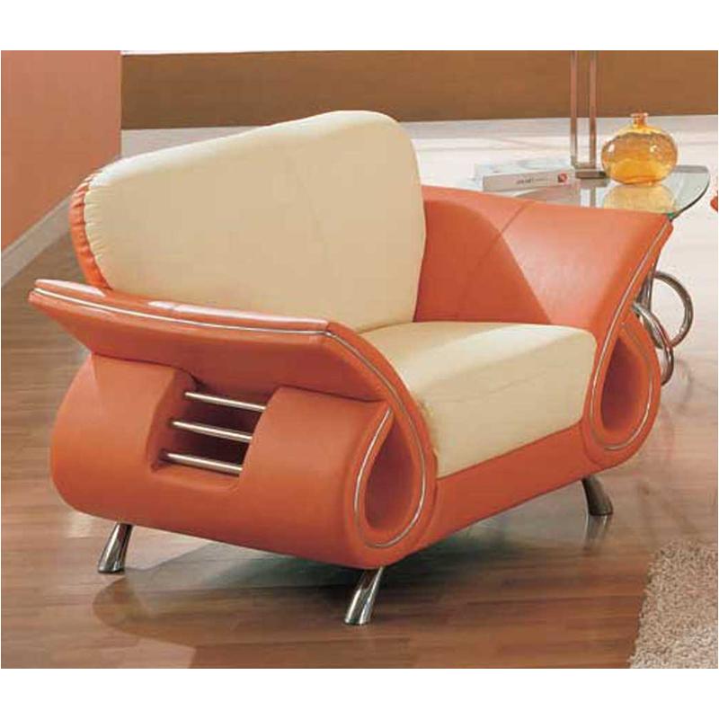 U559-c Leather Match - Beige/orange Global Furniture U559 Leather Match - Beige And Orange Living Room Furniture Living Room Chair