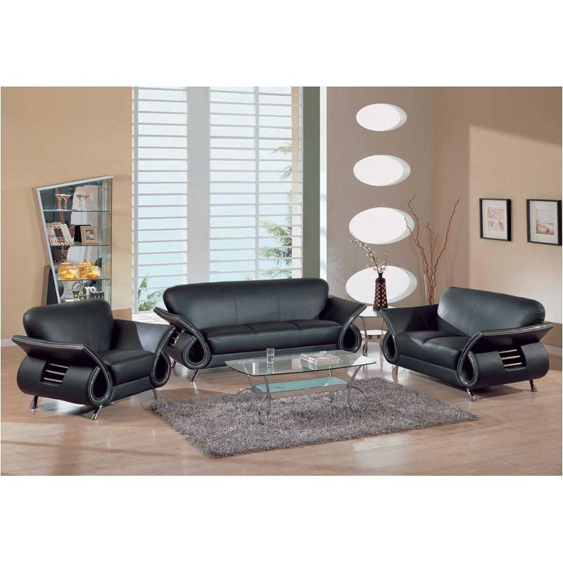 U559-s Leather Match - Black Global Furniture U559 Leather Match - Black Living Room Furniture Sofa