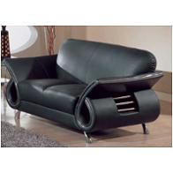 U559-l Leather Match - Black Global Furniture U559 Leather Match - Black Living Room Furniture Loveseat