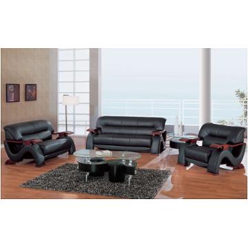 U2033-s Leather Match - Black Global Furniture U2033 Leather Match - Black Living Room Furniture Sofa