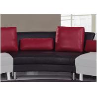 U919-sectional-c Bonded - Black/red Global Furniture U919 Bonded - Black And Red Living Room Furniture Sectional