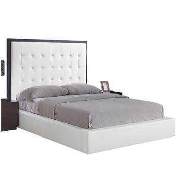 Metro-ww-kb Global Furniture Metro - White And Wenge Bedroom Furniture Bed
