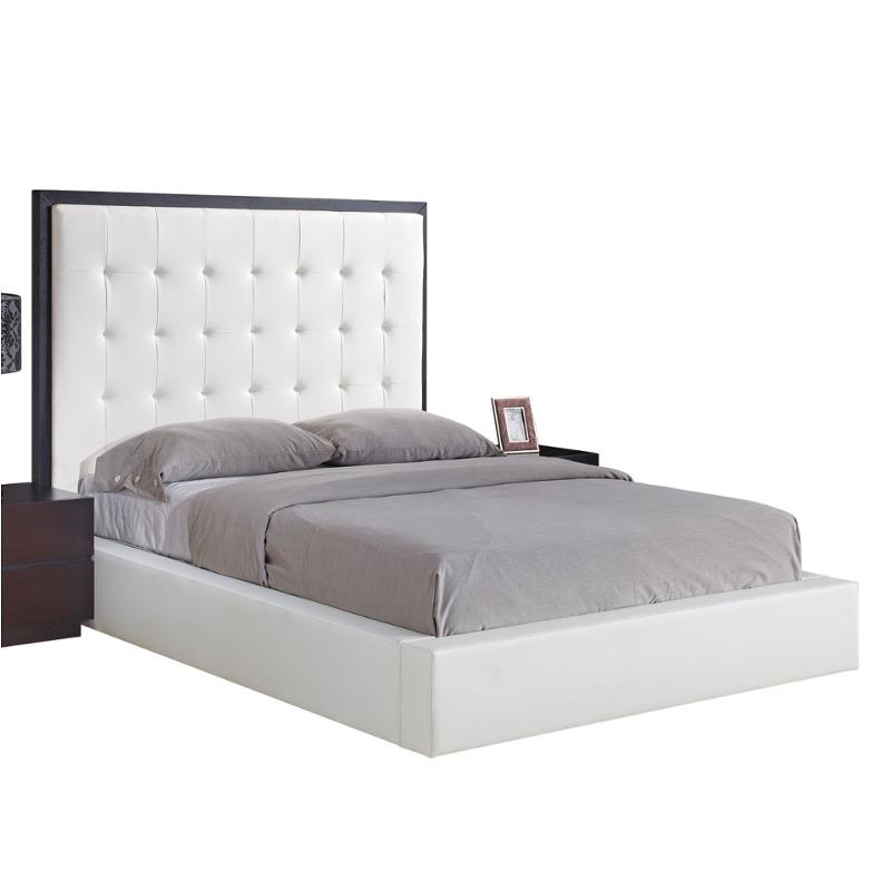 Metro-ww-qb Global Furniture Metro - White And Wenge Bedroom Furniture Bed