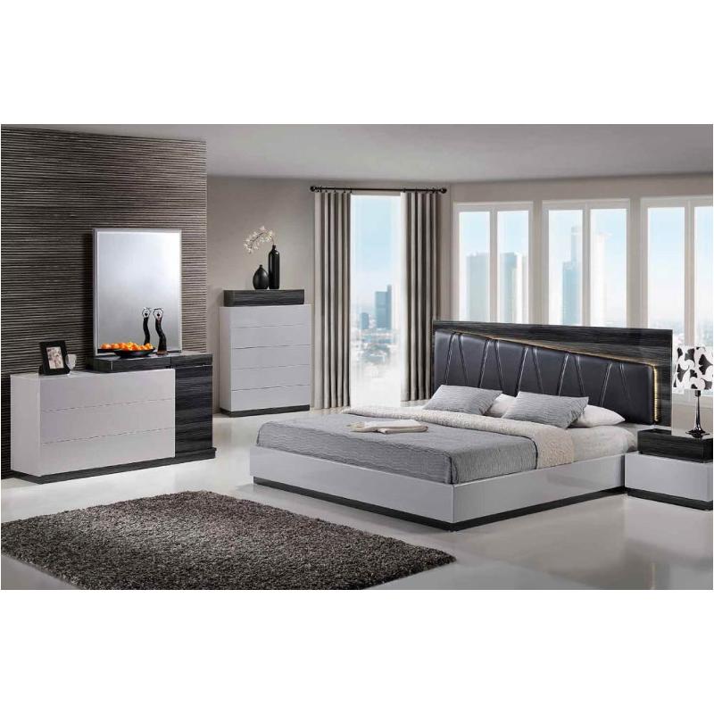 Lexi-sg-qb Global Furniture Lexi - Silver And Grey Bedroom Furniture Bed