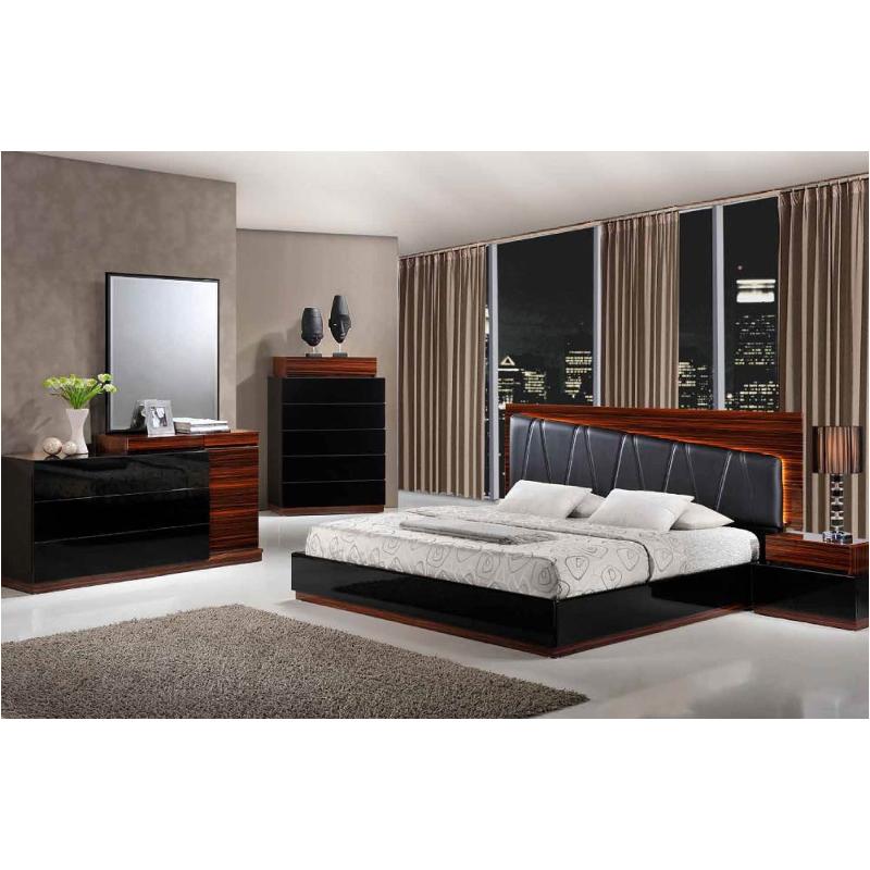 Lexi-bw-qb Global Furniture Lexi - Black And Wenge Bedroom Furniture Bed