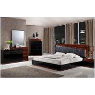 Lexi-bw-qb Global Furniture Lexi - Black And Wenge Bedroom Furniture Bed