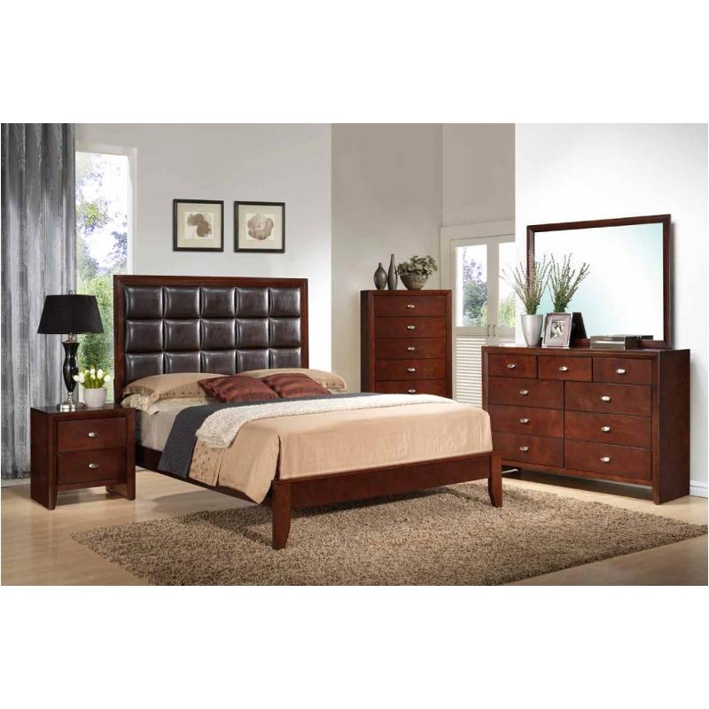 Carolina-m-qb Global Furniture Carolina - Merlot Bedroom Furniture Bed