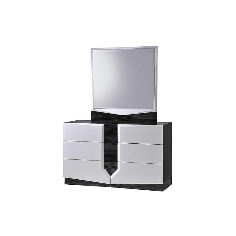 Hudson-zw-d Global Furniture Hudson - Zebragray And White Bedroom Furniture Dresser