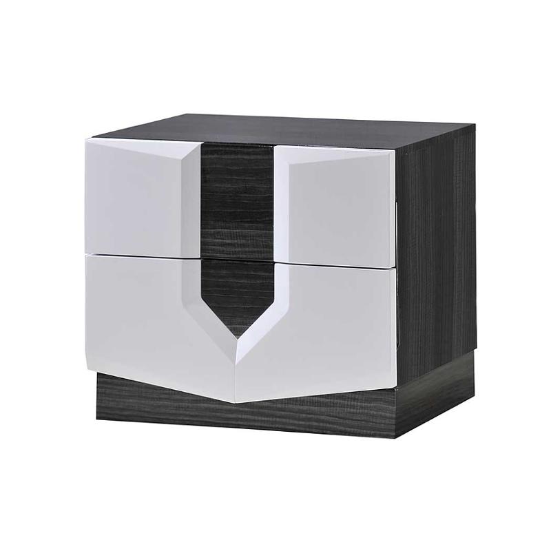 Hudson-zw-ns Global Furniture Hudson - Zebragray And White Bedroom Furniture Nightstand