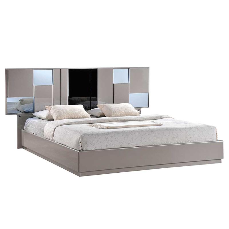 Bianca-gs-qb Global Furniture Bianca - Gray And Silverline Bedroom Furniture Bed