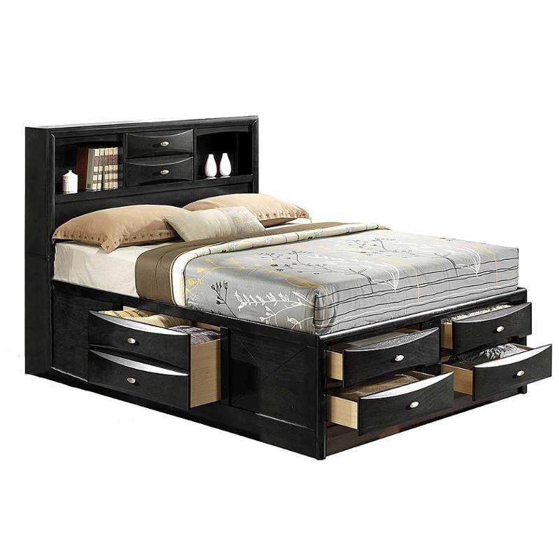 Linda-bl-kb Global Furniture Linda - Black Bedroom Furniture Bed