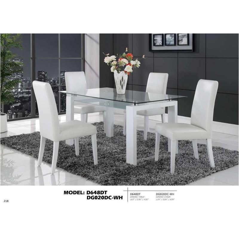 D648dt Global Furniture 648 Dining Room Dinette Table White