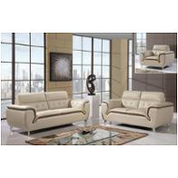 U7390-l - Nat-khaki/dark Cappuccino Global Furniture U7390 - Nat-khaki And Dark Cappuccino Living Room Furniture Loveseat
