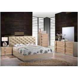 Grace-cz-qb Global Furniture Grace - Champagne And Zebra Cherry Bedroom Furniture Bed