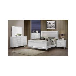 Catalina-mw-kb Global Furniture Catalina - Metallic White Bedroom Furniture Bed